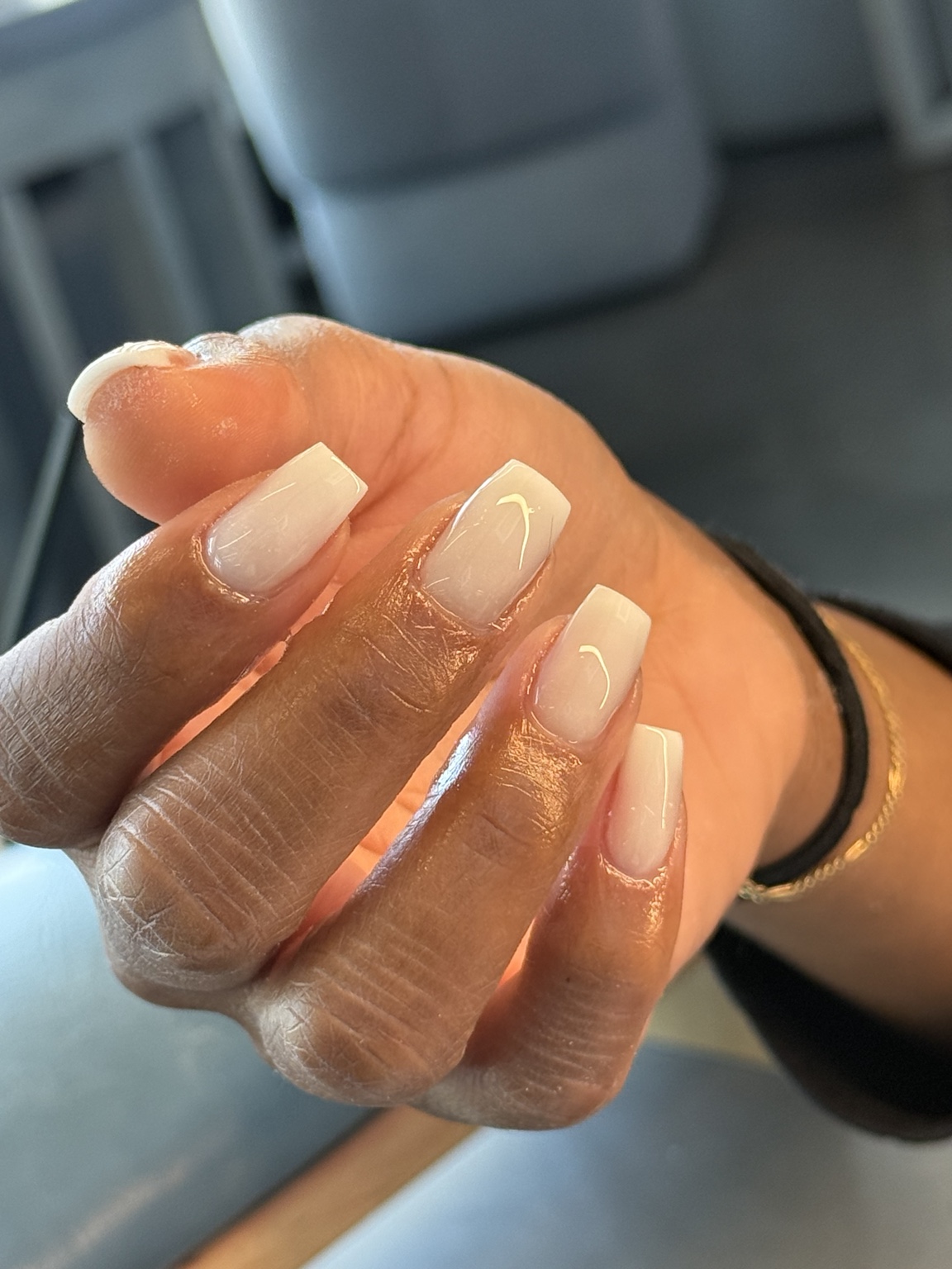 Milky square manicure