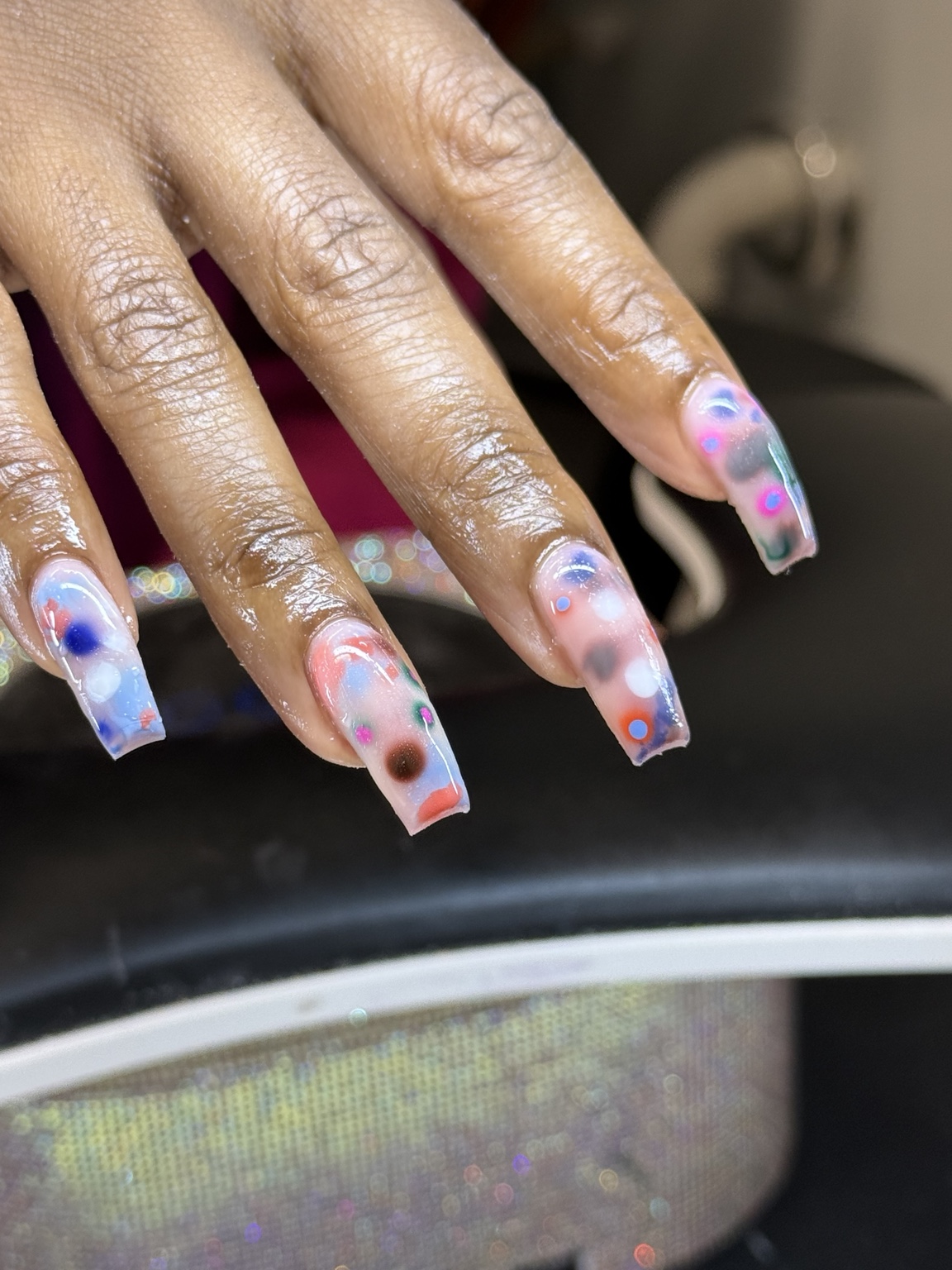 Colorful abstract nail artistry