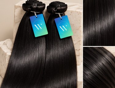 Natural straight hair bundle with WINDRICK & CO. tag